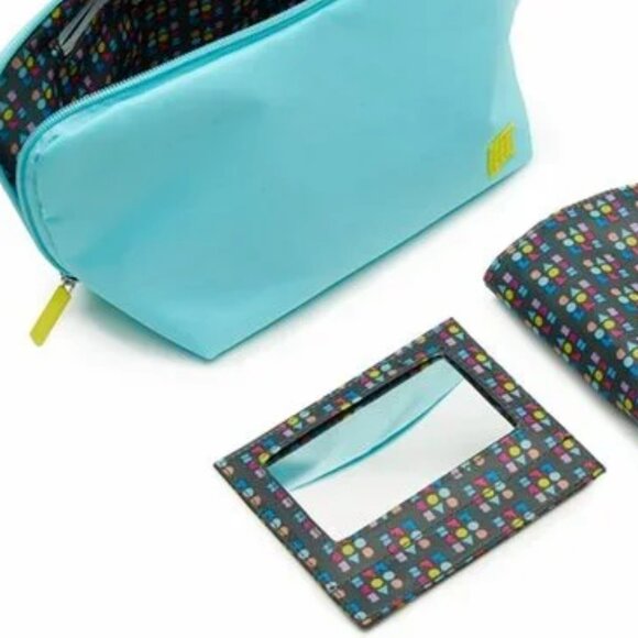 Large Caboodles Cosmetic Bag - "Miami Beat" Soft Makeup Pouch Travel | Teal Blue - Picture 2 of 4